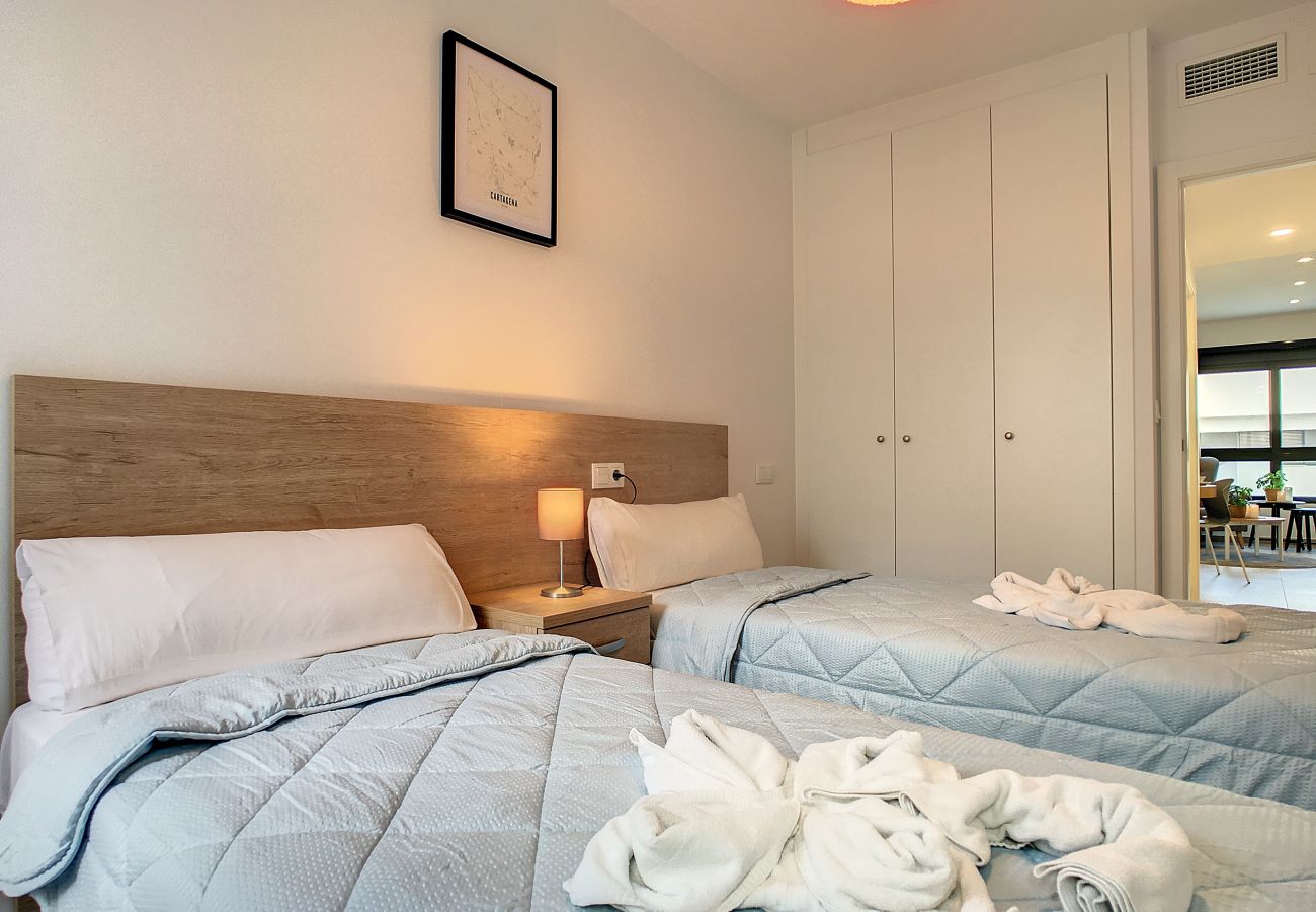 Appartement in San Pedro del Pinatar - Eigen dakterras, wifi, zwembad en kabel-tv