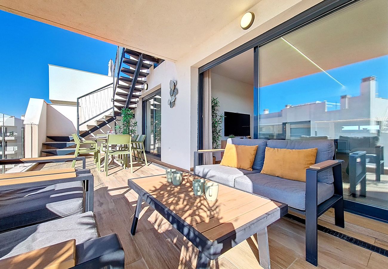 Appartement in San Javier - Penthouse-appartement met uitzicht op zee en het zwembad