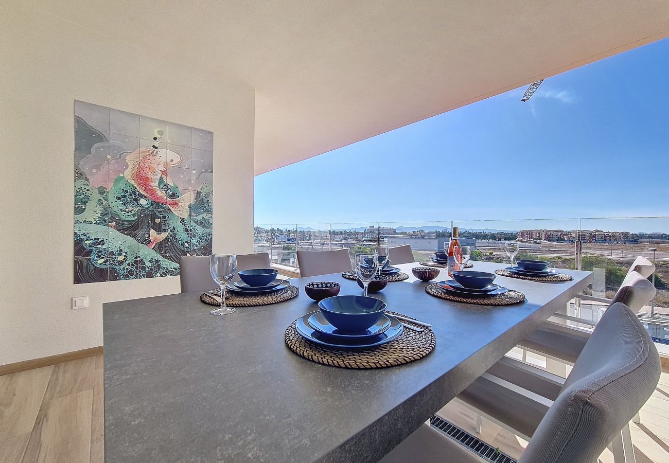 Appartement in San Javier - Appartement met groot balkon en uitzicht op het zwembad