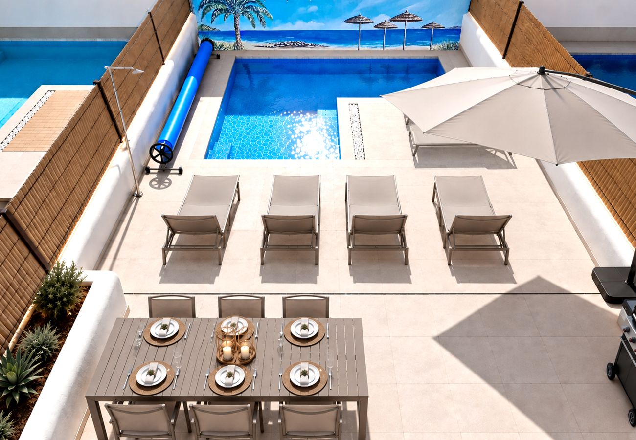 Villa in Los Alcazares - Villa met privézwembad, barbecue en groot terra